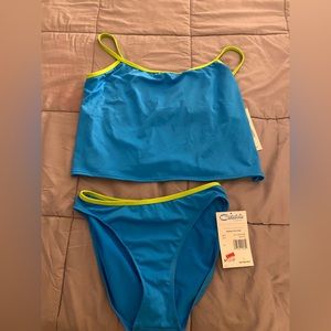 Two piece bathing suit, top and bottom, never worn